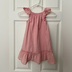 Coral Cotton Dress Toddler Girl’s Size 5T Gingham